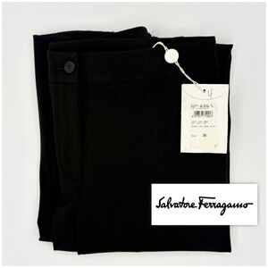 NWT Salvatore Ferragamo Staff Black Trousers Women’s Size 38 US Size 4 Work Wear
